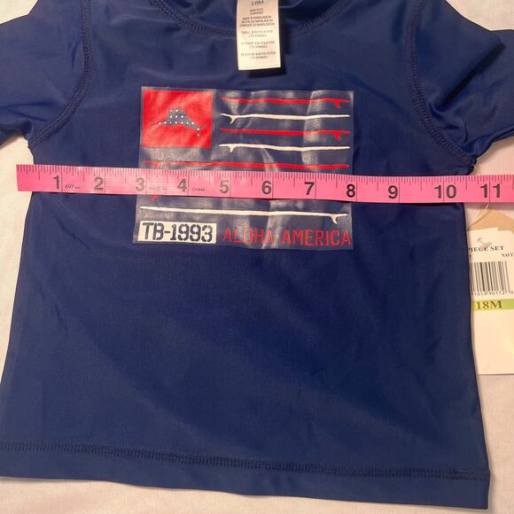 Tommy Bahama Kids American Flag Swim Rash Guard - 18 Months - Picture 6 of 9